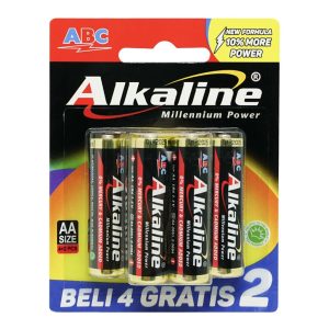 Baterai Alkaline ABC LR6 4+2 AA Ukuran