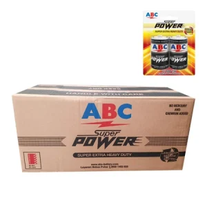 ABC Carbon Zinc R20 SPW 2 Baterai (D Size) 1 Karton Isi 72 Hanger