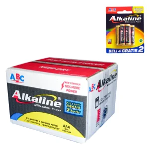 ABC Alkaline LR03 4+2 Baterai (AAA Size) 1 Box Isi 12 Hanger